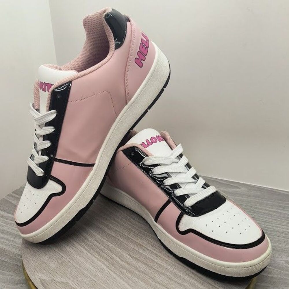 Hello Kitty by Sanrio Low Top Court Sneakers Women's Size 10 Shoes Pink White - Picture 7 of 8